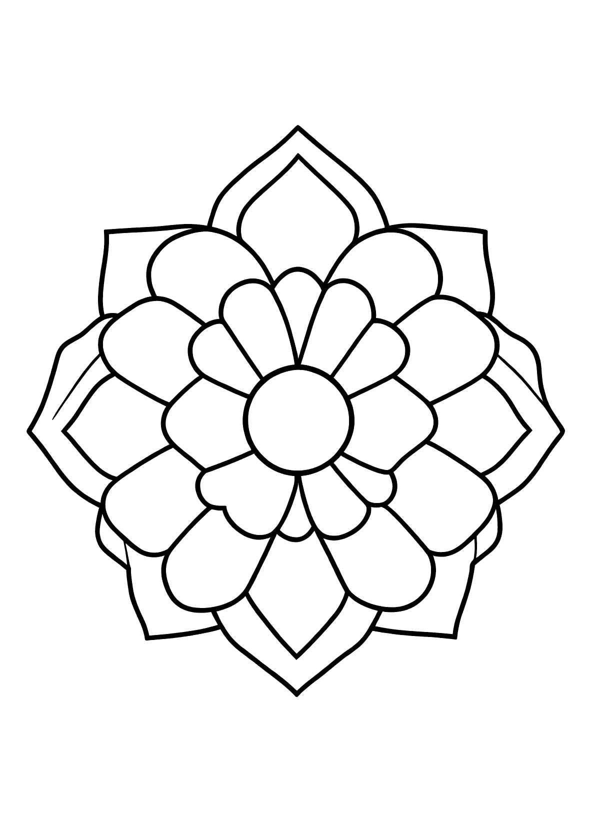 Klassisches Mandala Blütenblätter 16 - Kostenloses Ausmalbild zum Ausdrucken