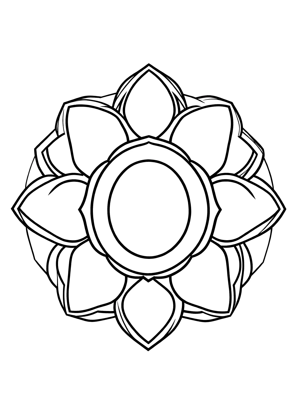 Klassisches Mandala Bögen 12 - Kostenloses Ausmalbild zum Ausdrucken