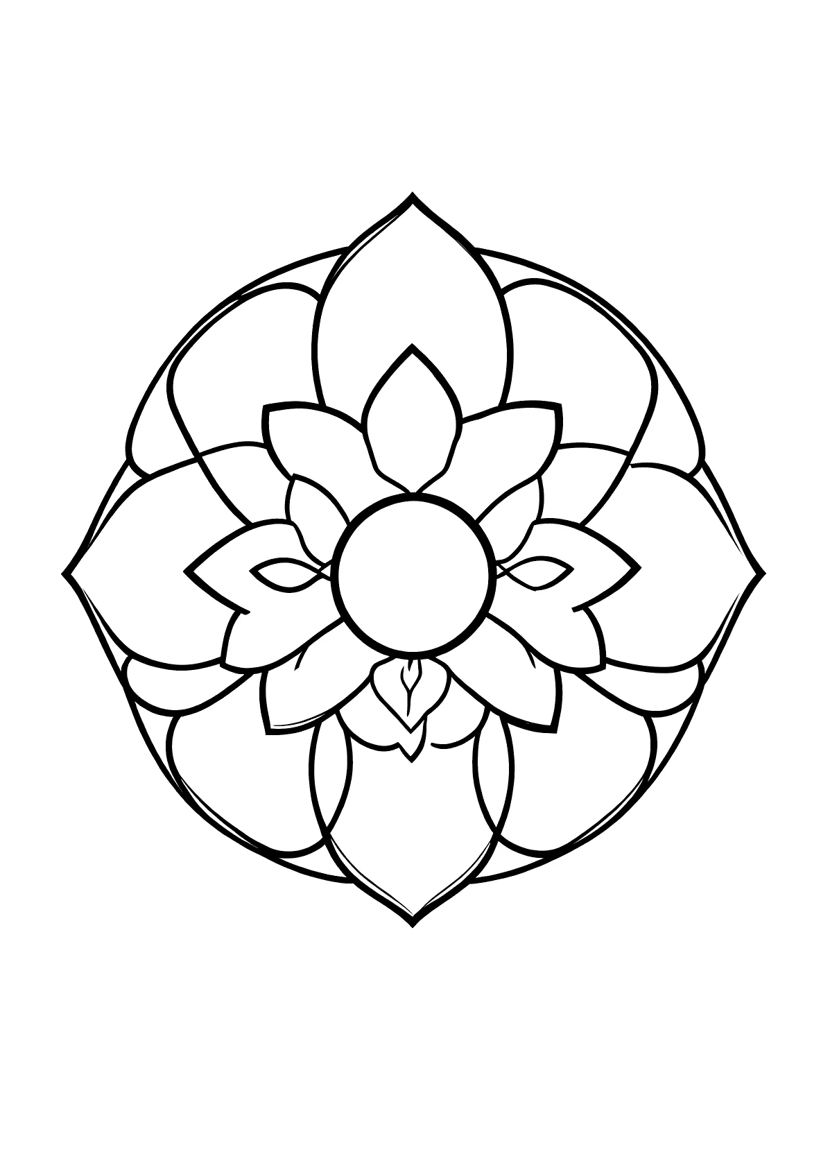 Klassisches Mandala Bögen 12 - Kostenloses Ausmalbild zum Ausdrucken