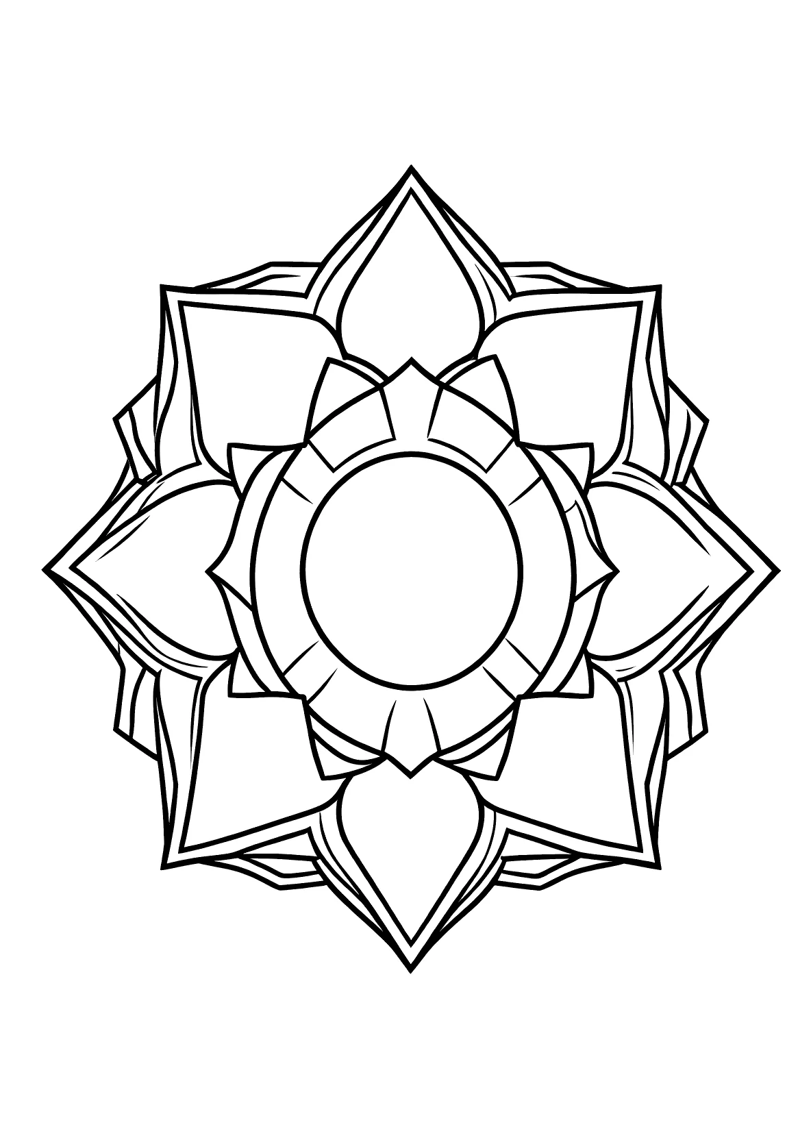 Klassisches Mandala Bögen 12 - Kostenloses Ausmalbild zum Ausdrucken