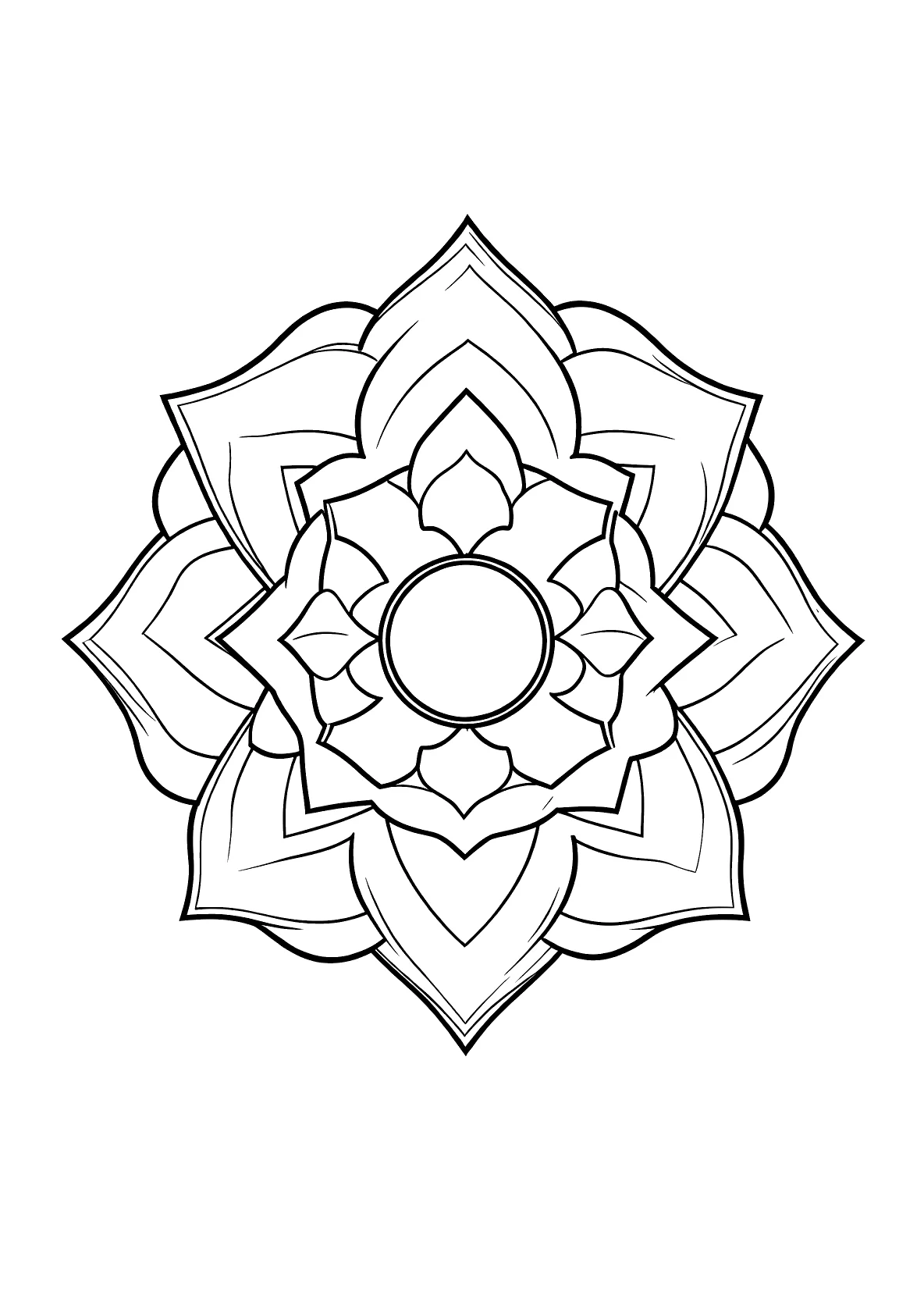Klassisches Mandala Bögen 12 - Kostenloses Ausmalbild zum Ausdrucken