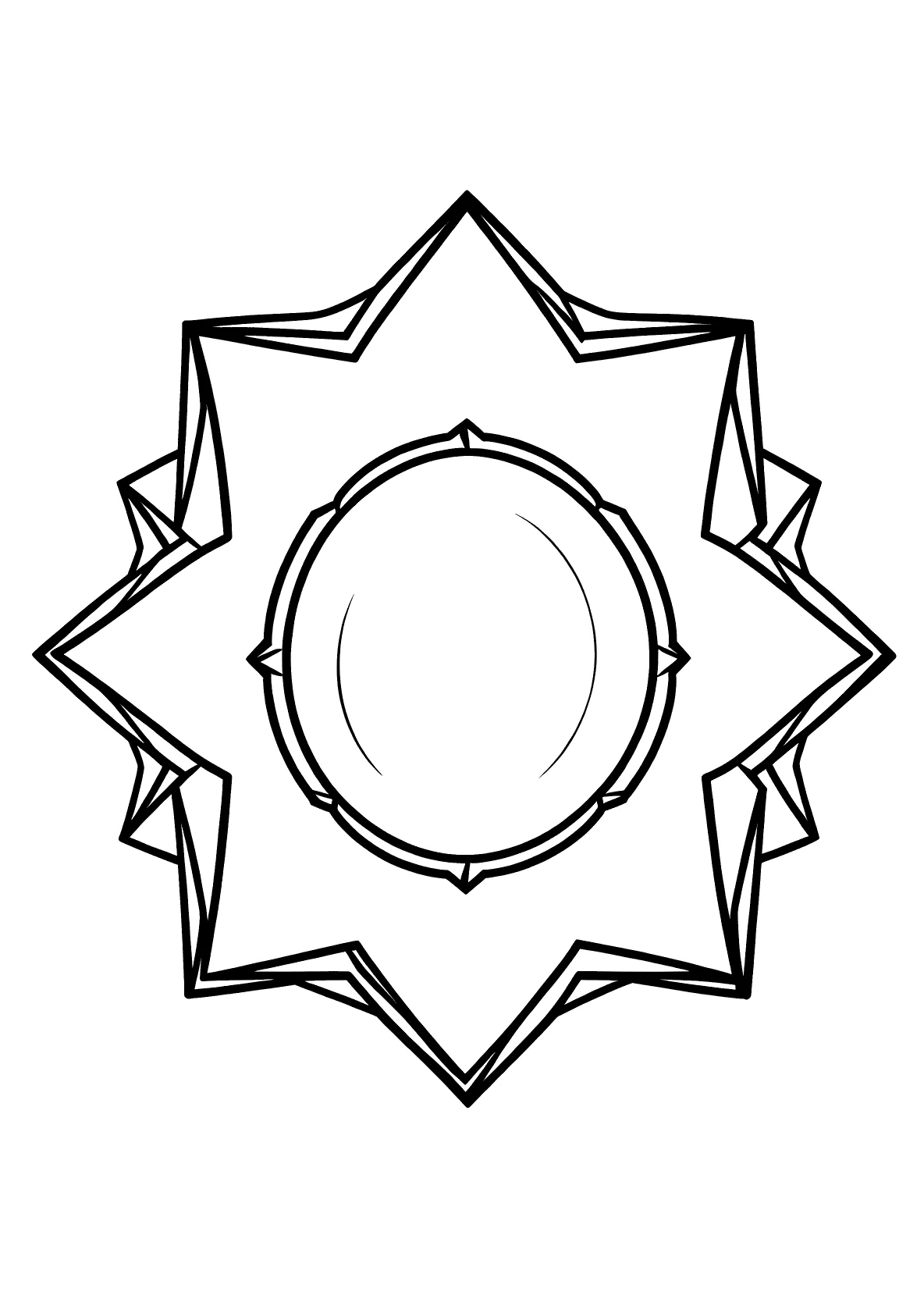 Klassisches Mandala Bögen 12 - Kostenloses Ausmalbild zum Ausdrucken