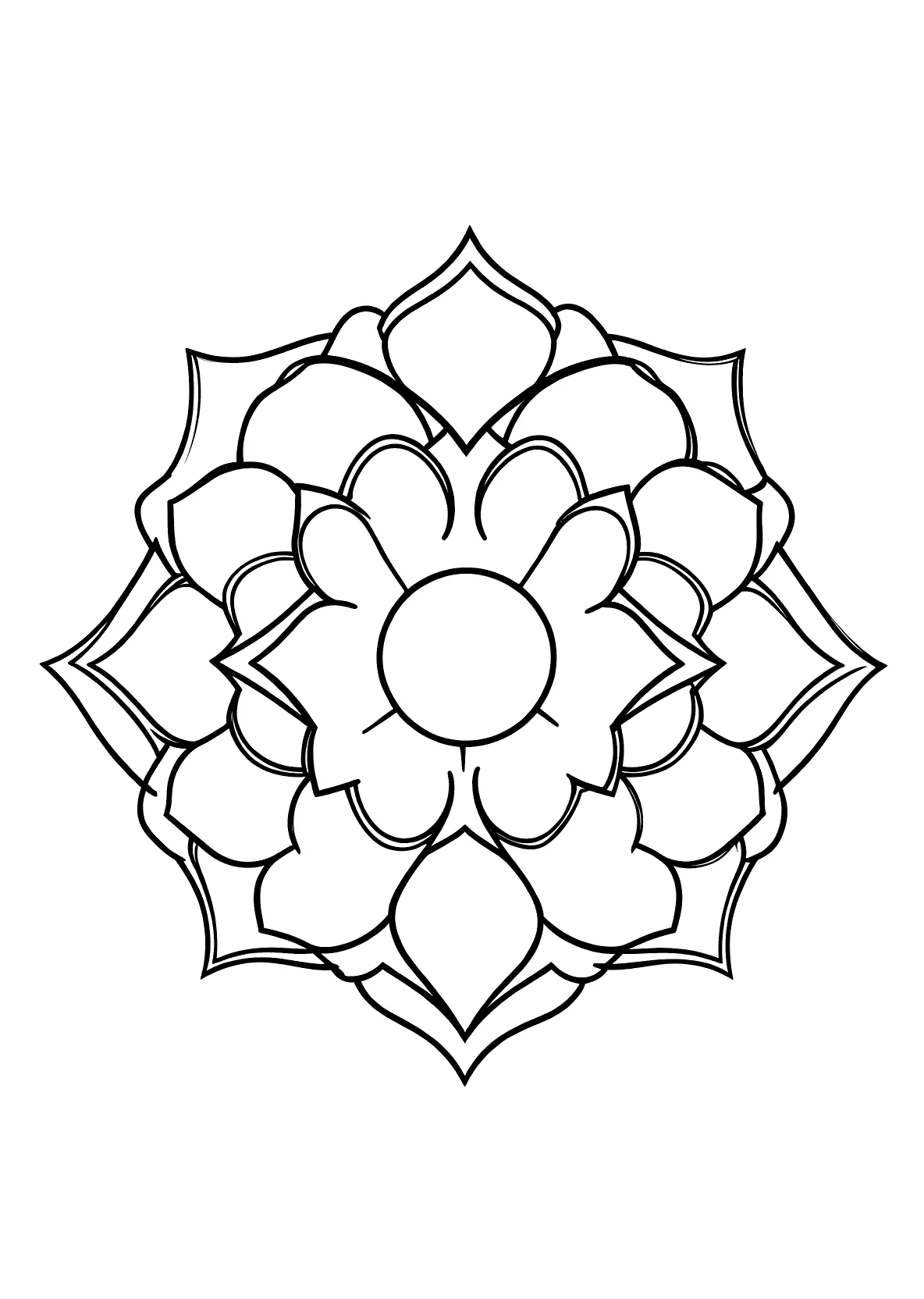 Klassisches Mandala Bögen 16 - Kostenloses Ausmalbild zum Ausdrucken