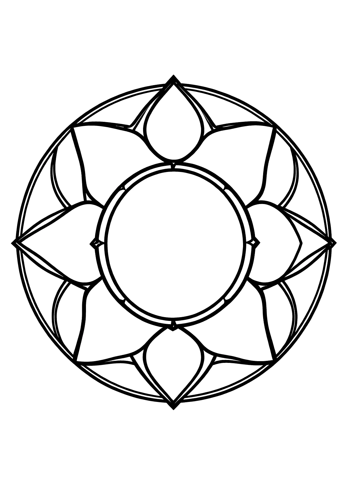 Klassisches Mandala Bögen 16 - Kostenloses Ausmalbild zum Ausdrucken