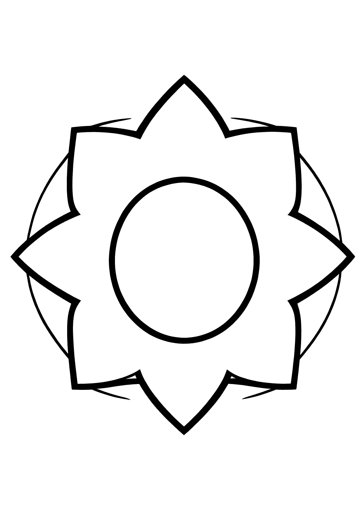 Klassisches Mandala Bögen 6 - Kostenloses Ausmalbild zum Ausdrucken