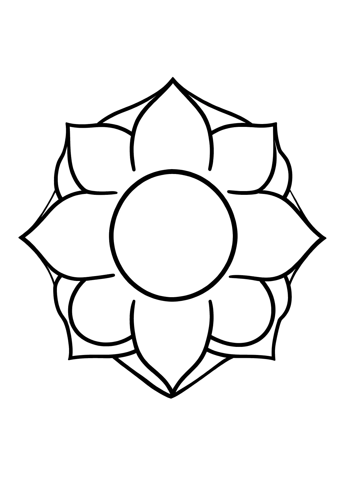 Klassisches Mandala Bögen 6 - Kostenloses Ausmalbild zum Ausdrucken