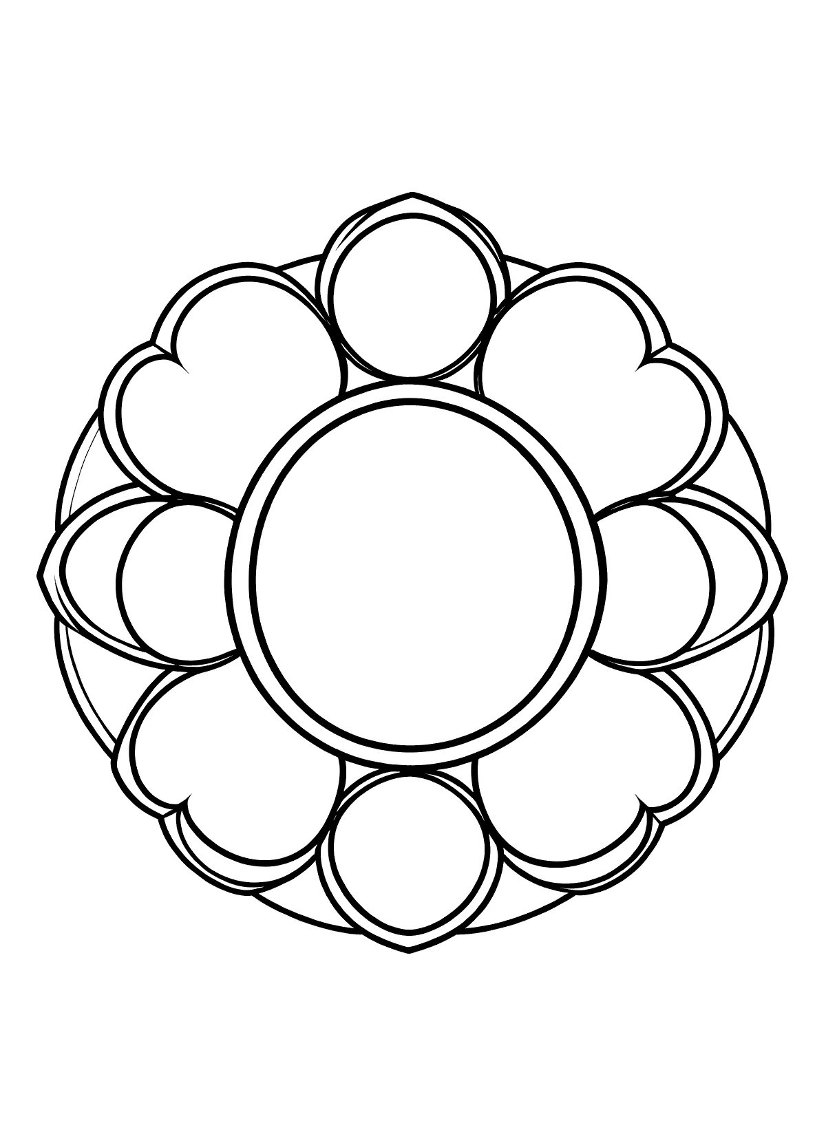 Klassisches Mandala Kreise 12 - Kostenloses Ausmalbild zum Ausdrucken