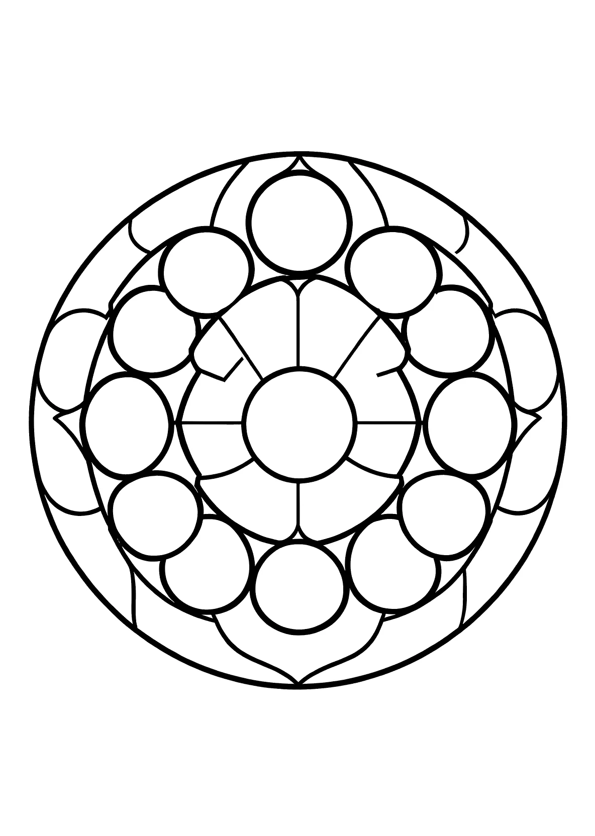Klassisches Mandala Kreise 16 - Kostenloses Ausmalbild zum Ausdrucken