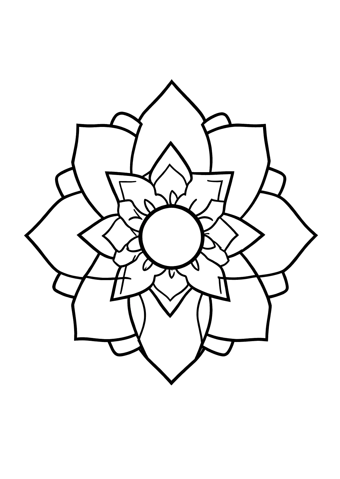 Klassisches Mandala Sterne 12 - Kostenloses Ausmalbild zum Ausdrucken