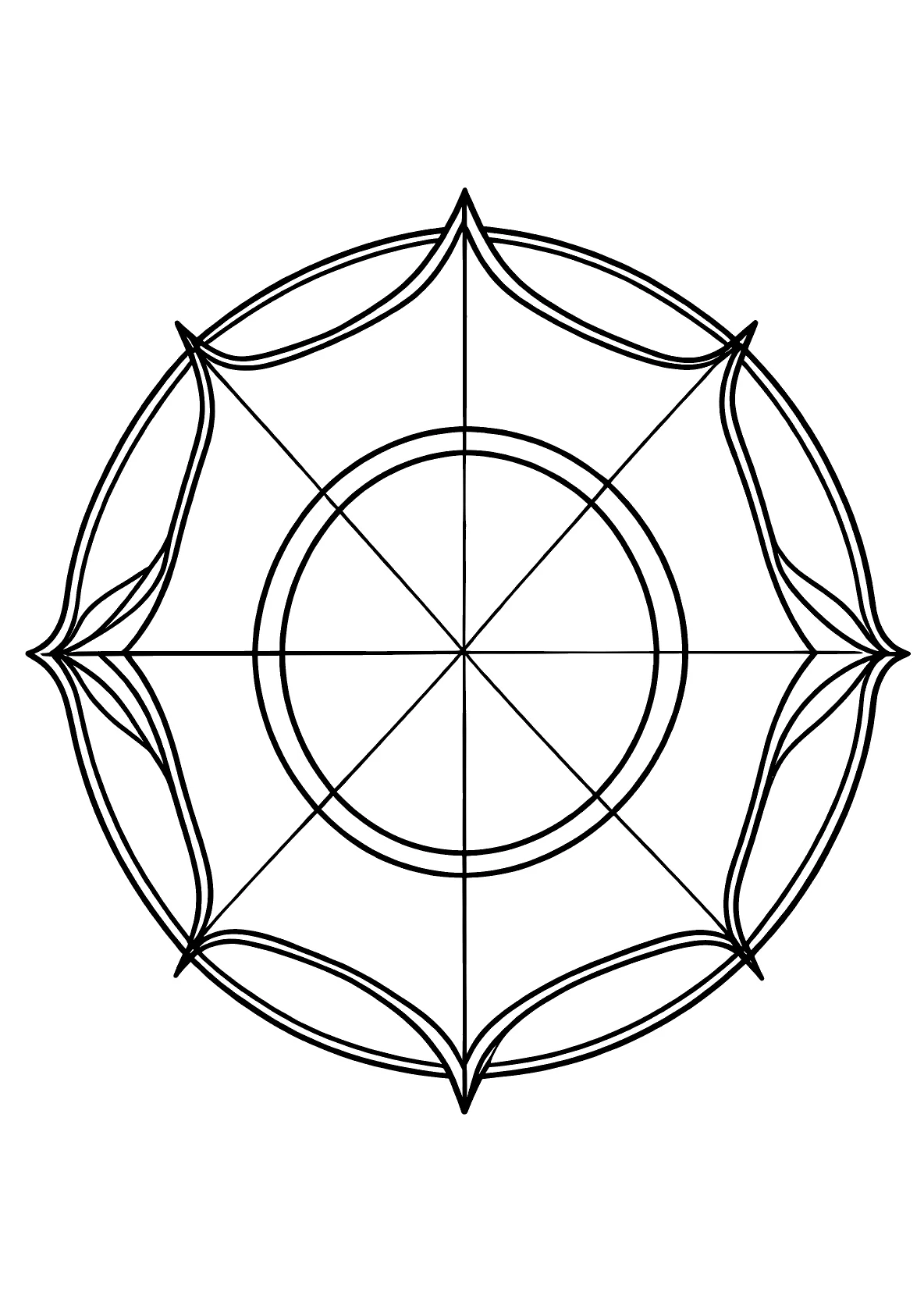 Kompass-Mandala - Kostenloses Ausmalbild zum Ausdrucken