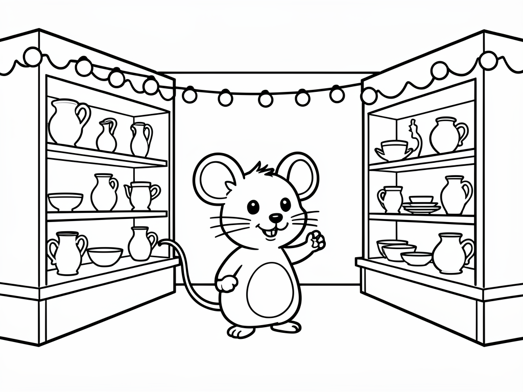 Ausmalbild Maus Ausmalbild für Vorschulkinder aus der Kategorie Tiere - kostenlos ausdrucken