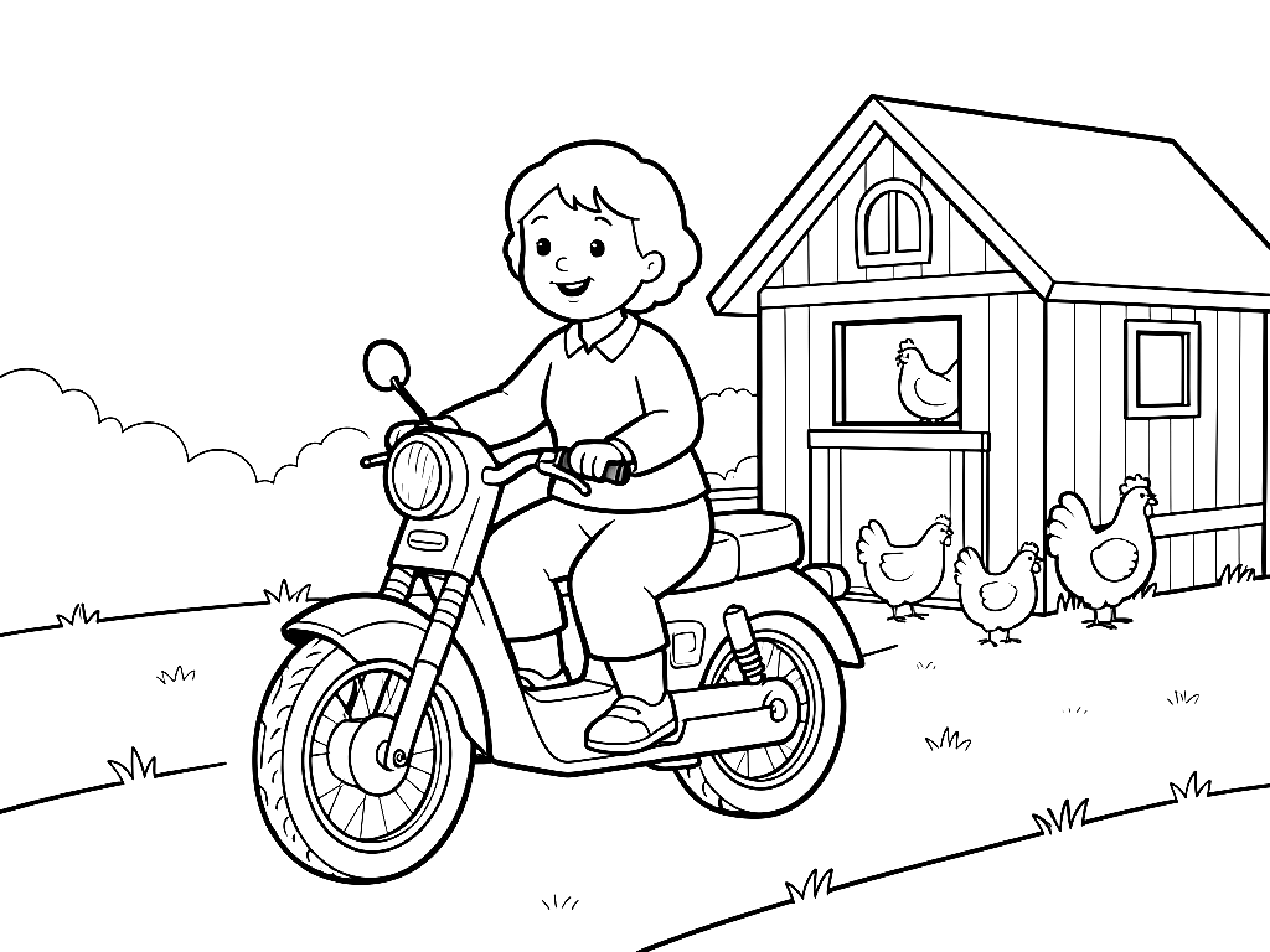 Ausmalbild Oma Ausmalbild für Vorschulkinder aus der Kategorie Menschen & Berufe - kostenlos ausdrucken