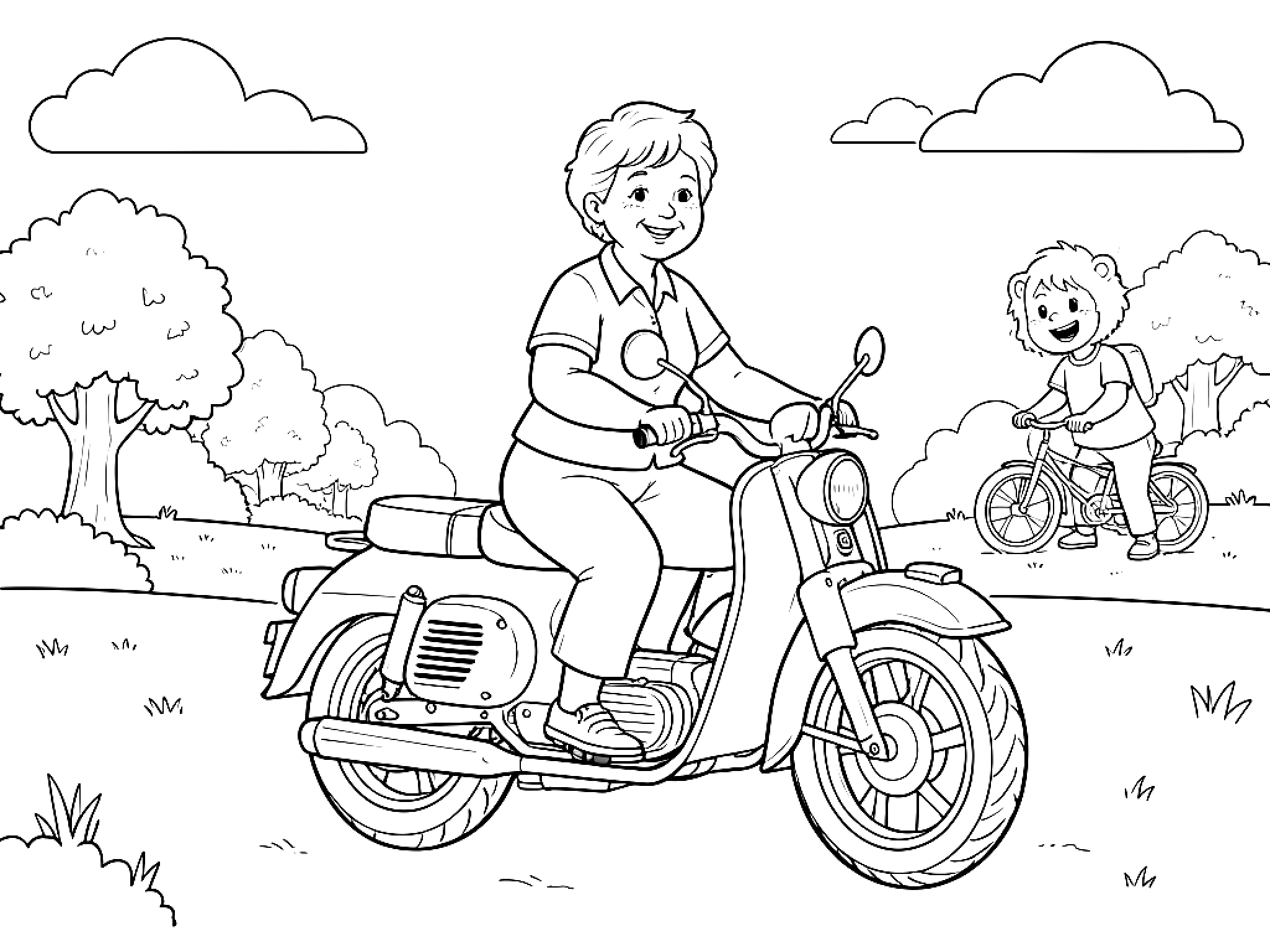 Ausmalbild Oma Ausmalbild für Grundschulkinder aus der Kategorie Menschen & Berufe - kostenlos ausdrucken