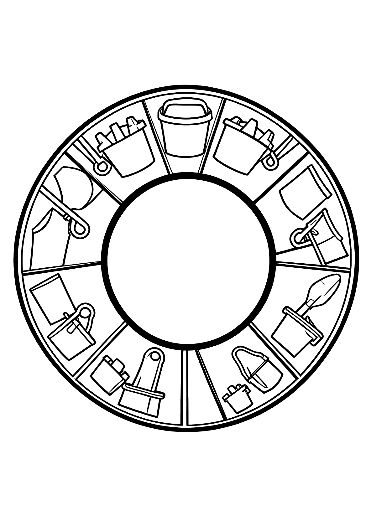 Sandburgen-Mandala - Kostenloses Ausmalbild zum Ausdrucken
