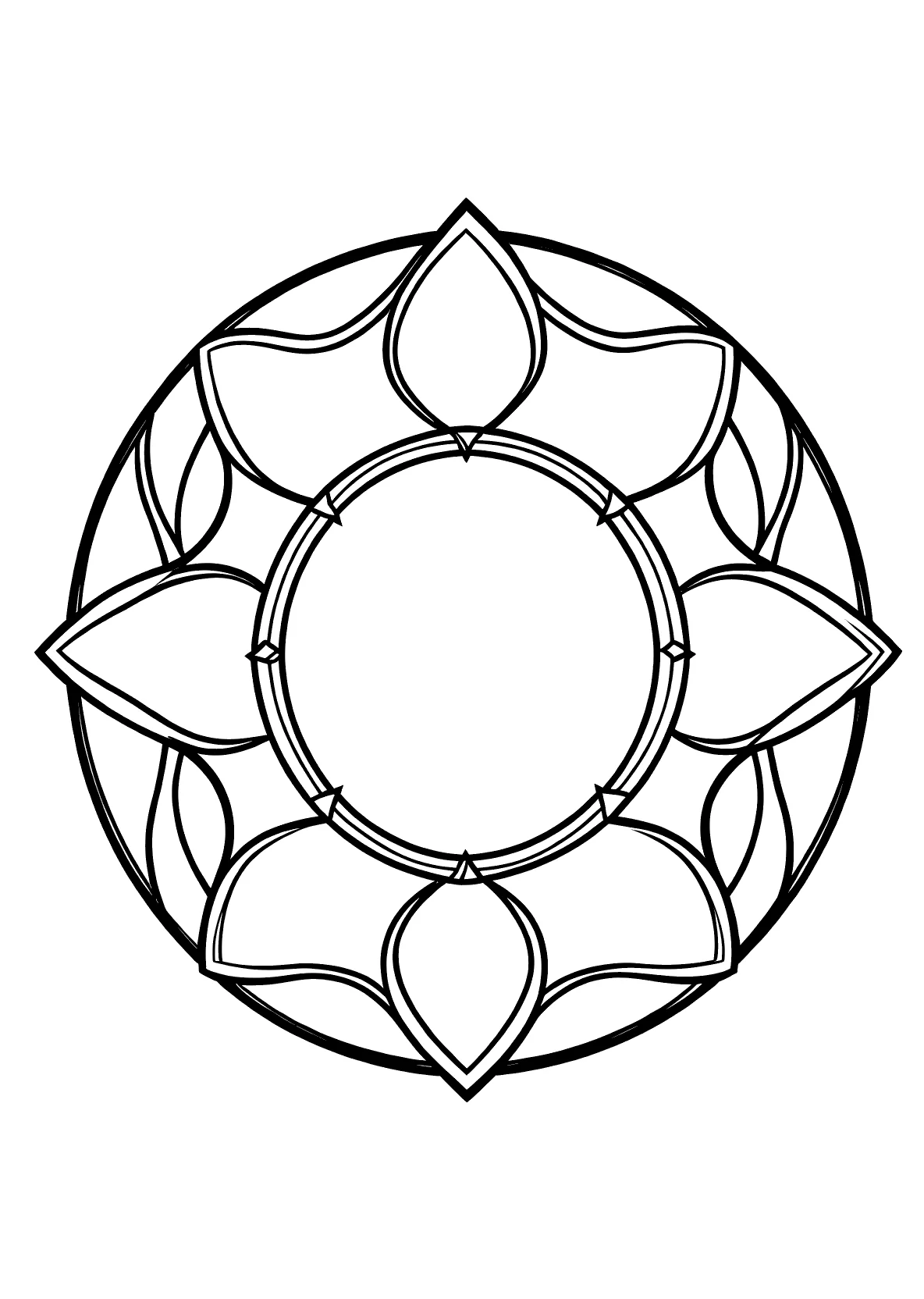 Schleifen-Mandala - Kostenloses Ausmalbild zum Ausdrucken