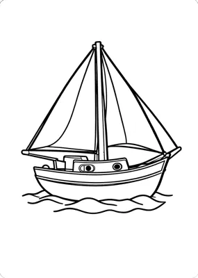 Segelboot - Kostenloses Ausmalbild zum Ausdrucken