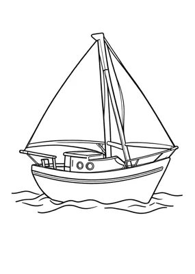 Segelboot - Kostenloses Ausmalbild zum Ausdrucken