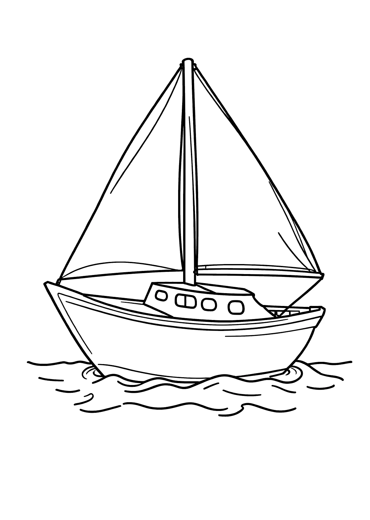 Segelboot - Kostenloses Ausmalbild zum Ausdrucken