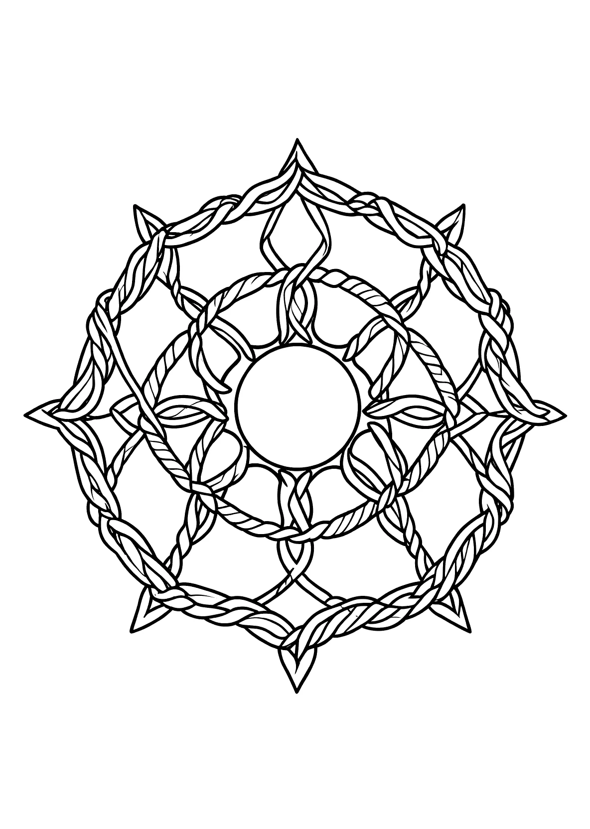 Seil-Mandala - Kostenloses Ausmalbild zum Ausdrucken