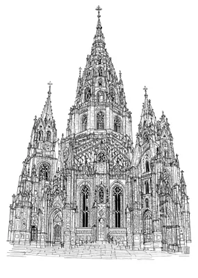Wien Stephansdom - Kostenloses Ausmalbild zum Ausdrucken