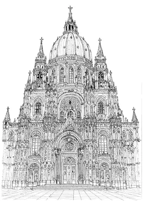 Wien Stephansdom - Kostenloses Ausmalbild zum Ausdrucken