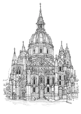 Wien Stephansdom - Kostenloses Ausmalbild zum Ausdrucken