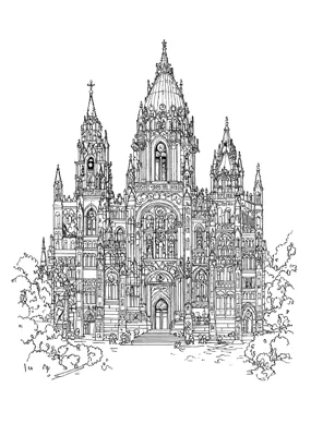Wien Stephansdom - Kostenloses Ausmalbild zum Ausdrucken