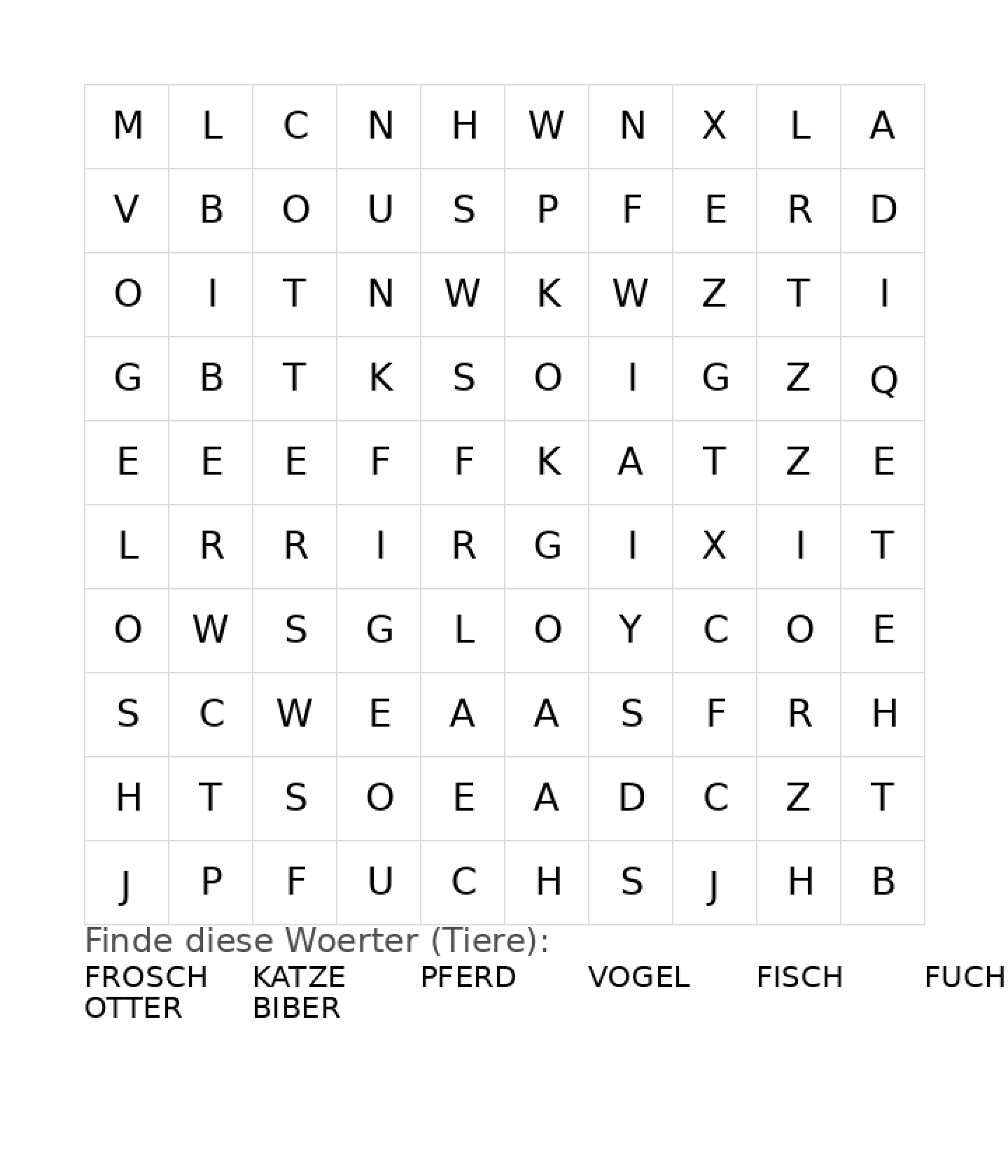 Wortsuchrätsel Wortsuchrätsel Wortsuchrätsel für Vorschulkinder aus der Kategorie Denk- & Knobelspiele - kostenlos ausdrucken