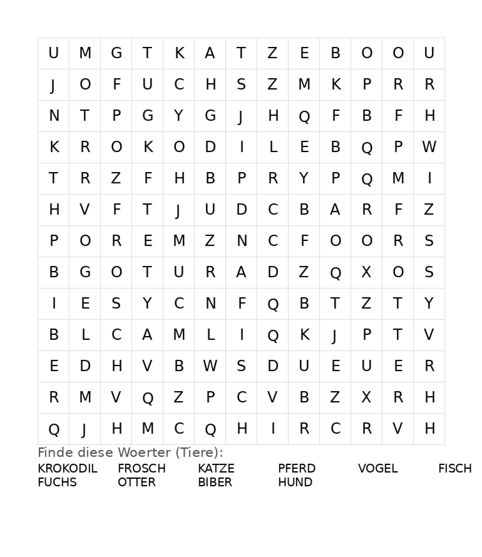 Wortsuchrätsel Wortsuchrätsel Wortsuchrätsel für Grundschulkinder aus der Kategorie Denk- & Knobelspiele - kostenlos ausdrucken