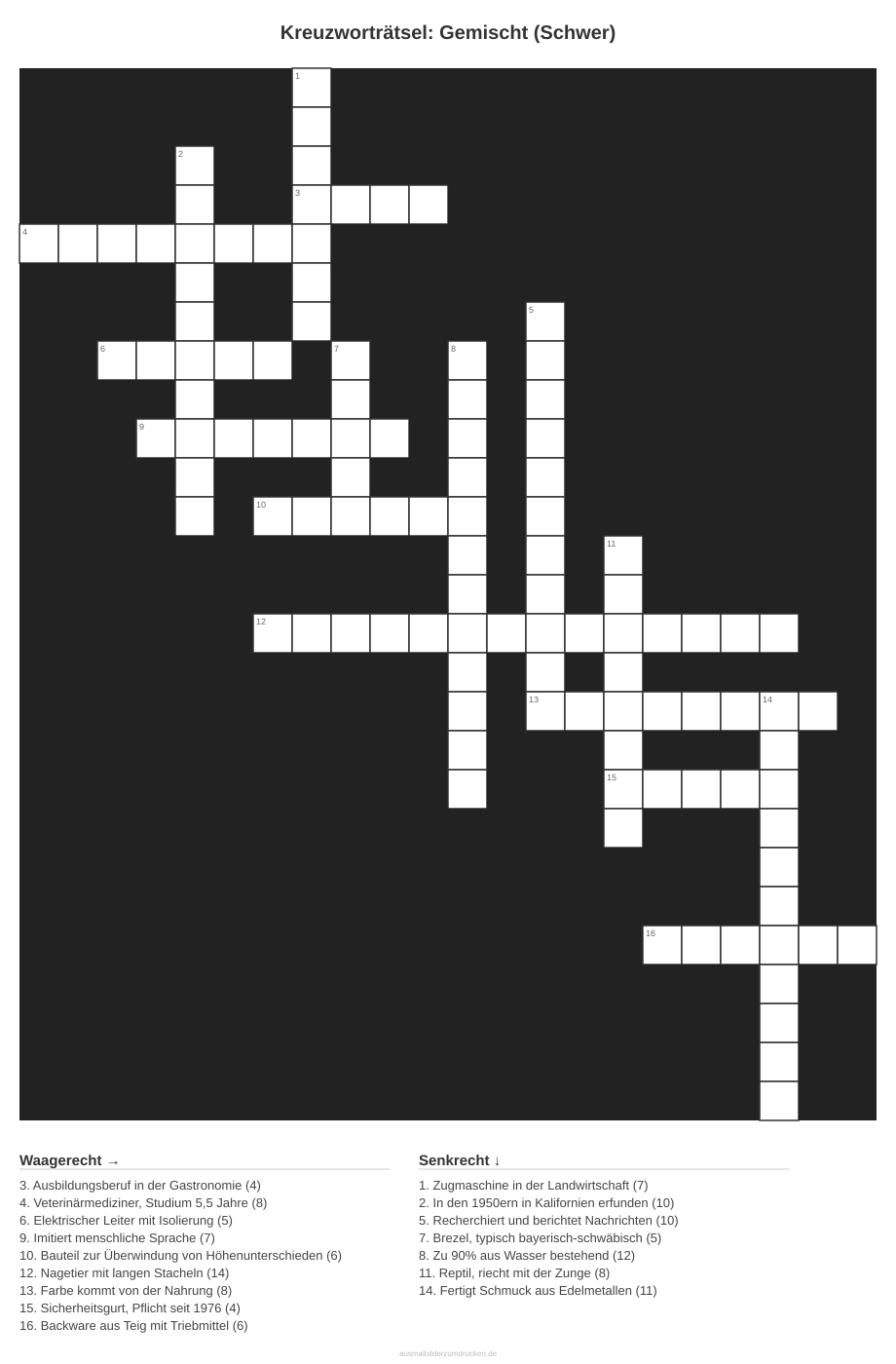 Kreuzworträtsel Kreuzworträtsel: Gemischt (Schwer) aus der Kategorie Sonstiges - kostenlos ausdrucken