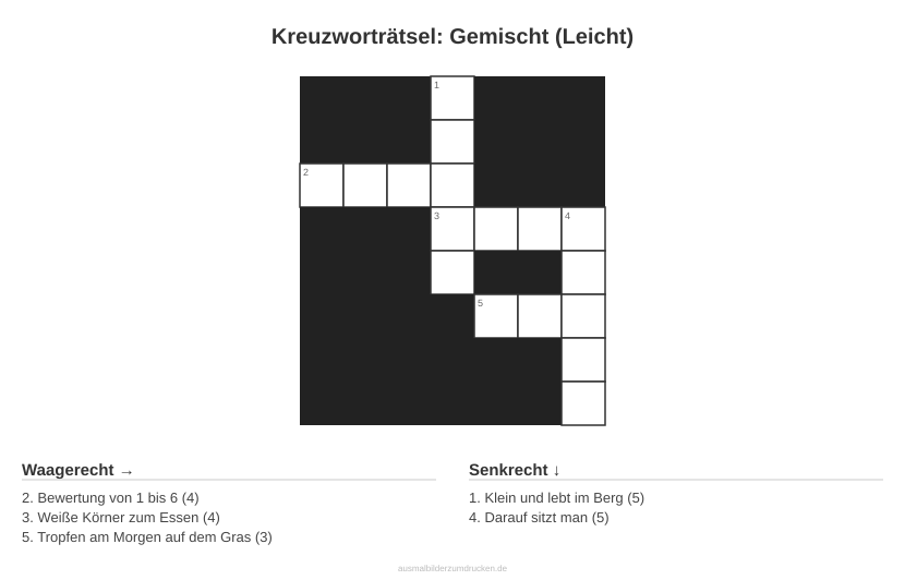 Kreuzworträtsel Kreuzworträtsel: Gemischt (Leicht) aus der Kategorie Sonstiges - kostenlos ausdrucken
