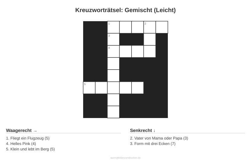 Kreuzworträtsel Kreuzworträtsel: Gemischt (Leicht) aus der Kategorie Sonstiges - kostenlos ausdrucken
