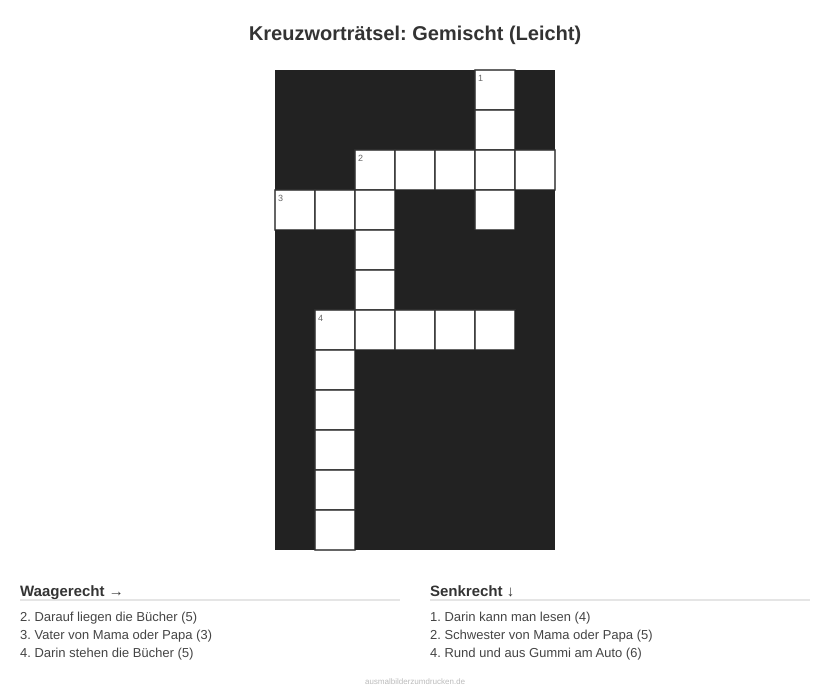 Kreuzworträtsel Kreuzworträtsel: Gemischt (Leicht) aus der Kategorie Sonstiges - kostenlos ausdrucken