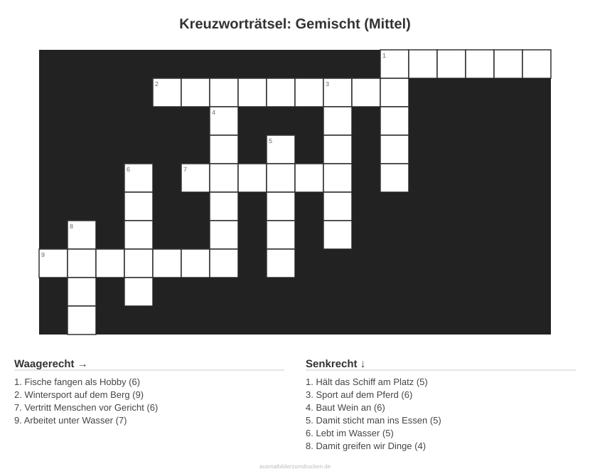 Kreuzworträtsel Kreuzworträtsel: Gemischt (Mittel) aus der Kategorie Sonstiges - kostenlos ausdrucken