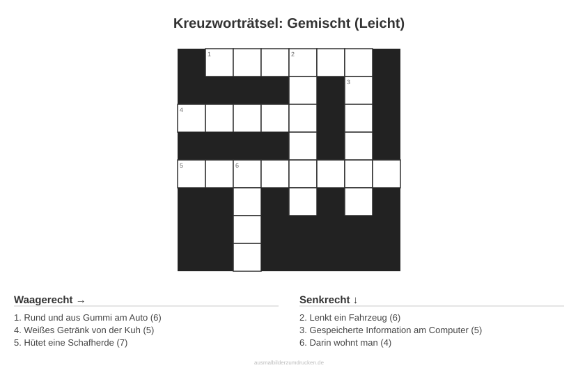 Kreuzworträtsel Kreuzworträtsel: Gemischt (Leicht) aus der Kategorie Sonstiges - kostenlos ausdrucken