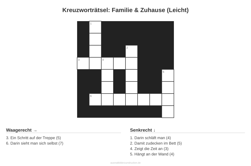 Kreuzworträtsel Kreuzworträtsel: Familie & Zuhause (Leicht) aus der Kategorie Familie - kostenlos ausdrucken