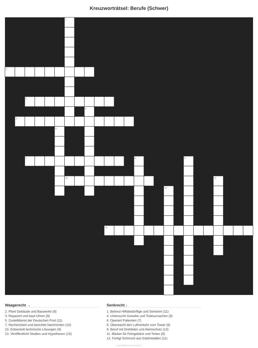 Kreuzworträtsel Kreuzworträtsel: Berufe (Schwer) aus der Kategorie Berufe - kostenlos ausdrucken