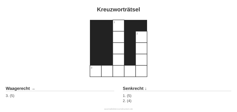 Kreuzworträtsel Kreuzworträtsel aus der Kategorie Eigene Wörter - kostenlos ausdrucken