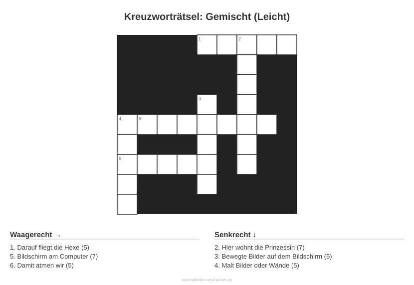 Kreuzworträtsel Kreuzworträtsel: Gemischt (Leicht) aus der Kategorie Sonstiges - kostenlos ausdrucken