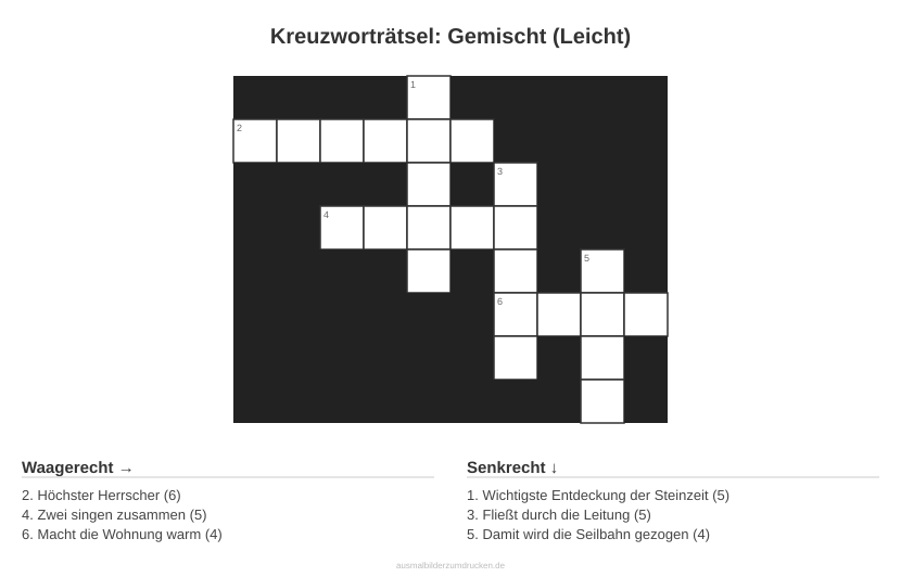 Kreuzworträtsel Kreuzworträtsel: Gemischt (Leicht) aus der Kategorie Sonstiges - kostenlos ausdrucken
