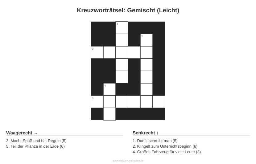 Kreuzworträtsel Kreuzworträtsel: Gemischt (Leicht) aus der Kategorie Sonstiges - kostenlos ausdrucken