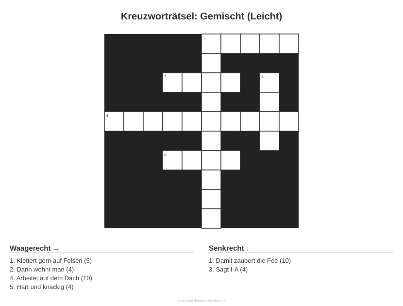Kreuzworträtsel Kreuzworträtsel: Gemischt (Leicht) aus der Kategorie Sonstiges - kostenlos ausdrucken