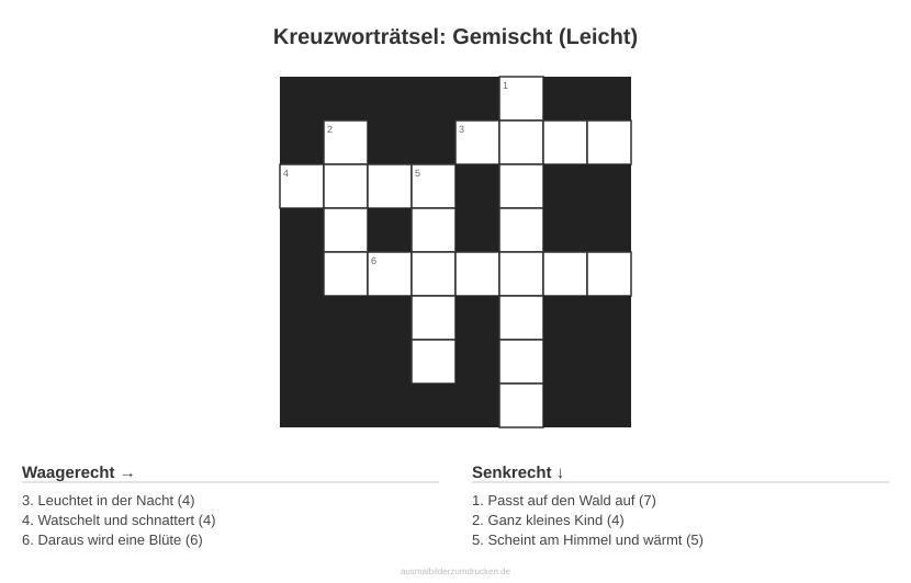 Kreuzworträtsel Kreuzworträtsel: Gemischt (Leicht) aus der Kategorie Sonstiges - kostenlos ausdrucken