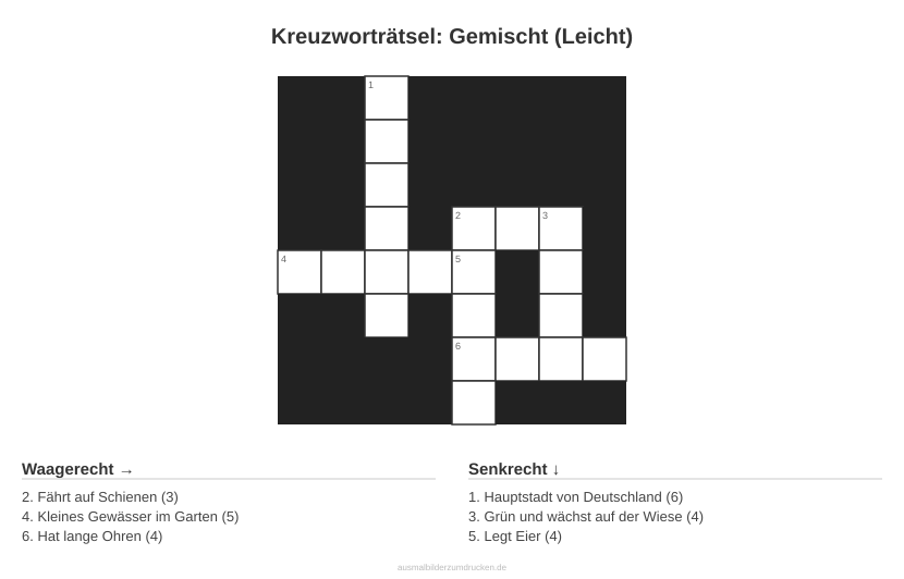 Kreuzworträtsel Kreuzworträtsel: Gemischt (Leicht) aus der Kategorie Sonstiges - kostenlos ausdrucken