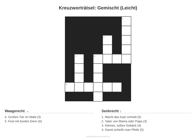 Kreuzworträtsel Kreuzworträtsel: Gemischt (Leicht) aus der Kategorie Sonstiges - kostenlos ausdrucken
