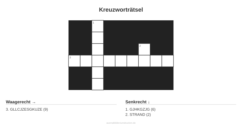 Kreuzworträtsel Kreuzworträtsel aus der Kategorie Eigene Wörter - kostenlos ausdrucken