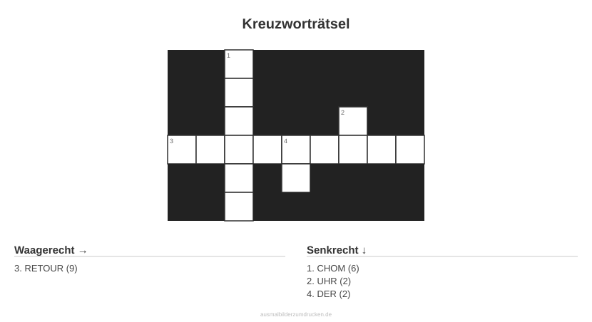 Kreuzworträtsel Kreuzworträtsel aus der Kategorie Eigene Wörter - kostenlos ausdrucken
